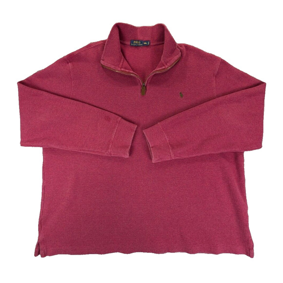Polo Ralph Lauren Sweater Men's XXL 1/4 zip Pullover Collared 100% Cotton - Picture 1 of 8
